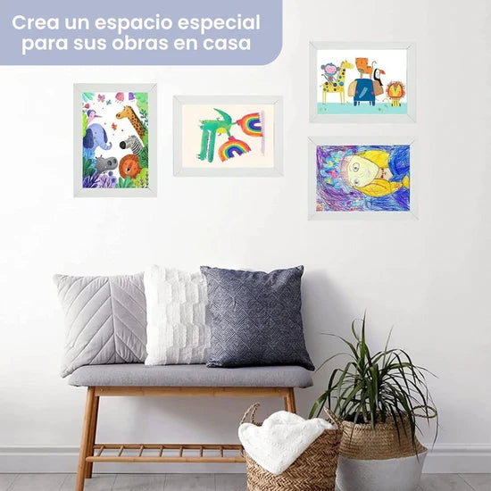 HomeArt™: Marco de fotos para los dibujos de tu pequeño (Color: Negro)