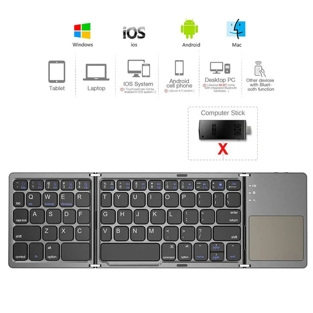Miniteclado Inalámbrico Plegable TechFlex® + ENVÍO GRATIS