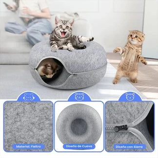 CatHome™: Cama dona para gatos | Descanso y diversión en un solo lugar