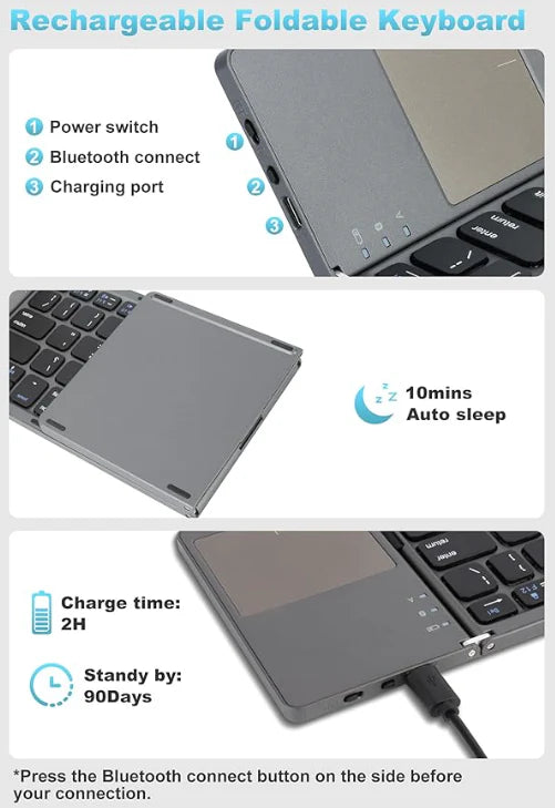 Miniteclado Inalámbrico Plegable TechFlex® + ENVÍO GRATIS