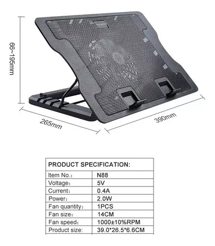 Base Refrigerante Reclinable led azul (ENVIO GRATIS + PAGA EN CASA)