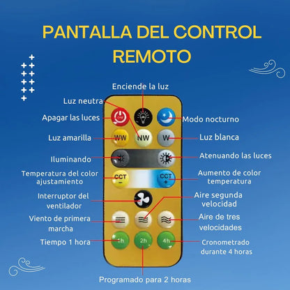 Ventilador De Techo Lampara Humificador